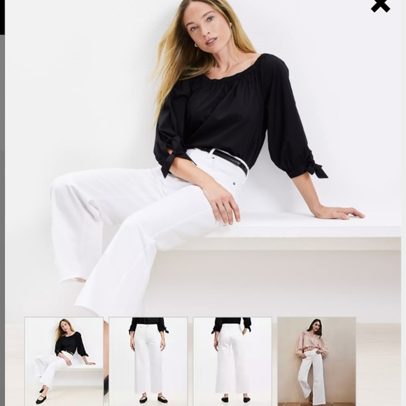 Women's White Flared Jeans - Picture 1 of 8